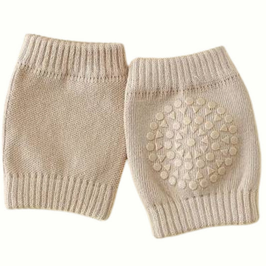Baby Knieschoner mit Anti-Rutsch Haftung, Beige - Bodesuuri