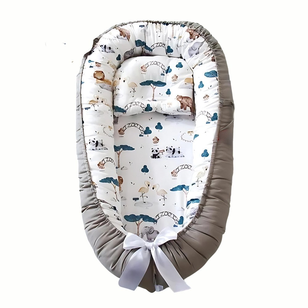 Baby Kuschelnestchen mit abnehmbaren Kissen, Zoo - Bodesuuri