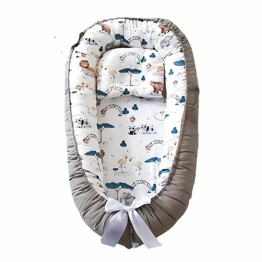 Baby Kuschelnestchen mit abnehmbaren Kissen, Zoo - Bodesuuri