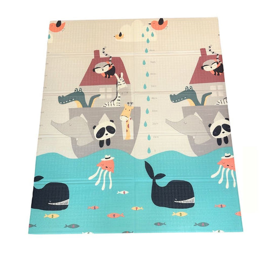 faltbare Spielmatte zweiseitig ABC/ Tiere, 150 x 180 cm - Bodesuuri