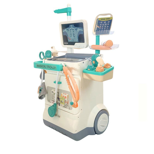 Kinder Arzt/ Doktor Trolley Spielzeug-Set mit Licht- & Soundeffekte - Bodesuuri