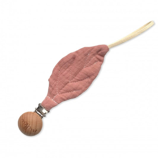Schnullerkette Leaf, Misty Pink - Bodesuuri