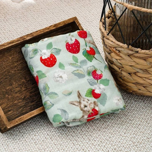Mulltuch Swaddle, Erdbeeren