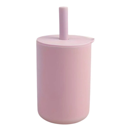 Silikon Strohhalm-Trinkbecher, Rosa